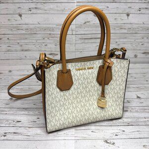 Michael Kors Mercer Leather Crossbody | White | Medium